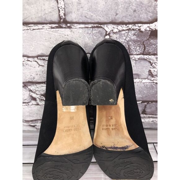 Taryn Rose Black Textile Leather Trim Closed High Heels Women’s Sz 39EU/8.5M US - Picture 7 of 16